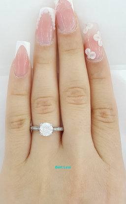 Ritani 1RZ2493 Semi-Mount Diamond 0.17ct 18k White Gold Engagement Ring Rt $1785