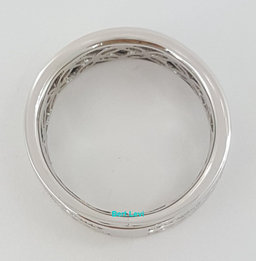 Two Row Round Diamond Channel Set 1 ct 14K White Gold Wedding Band / Ring 7.6mm