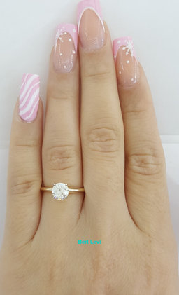 Old European Cut Diamond Solitaire Engagement Ring 0.77ct 14k 2-Tone Gold