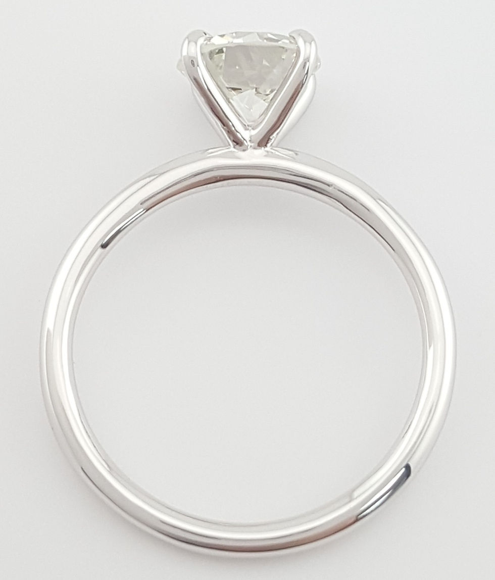 Thumbnail: Antique Old European Cut Diamond Solitaire Engagement Ring 1.24 ct  14k W Gold
