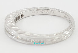 Channel Set Princess Cut Diamond Curve Milgrain Wedding Band 14k W Gold 0.33 ct