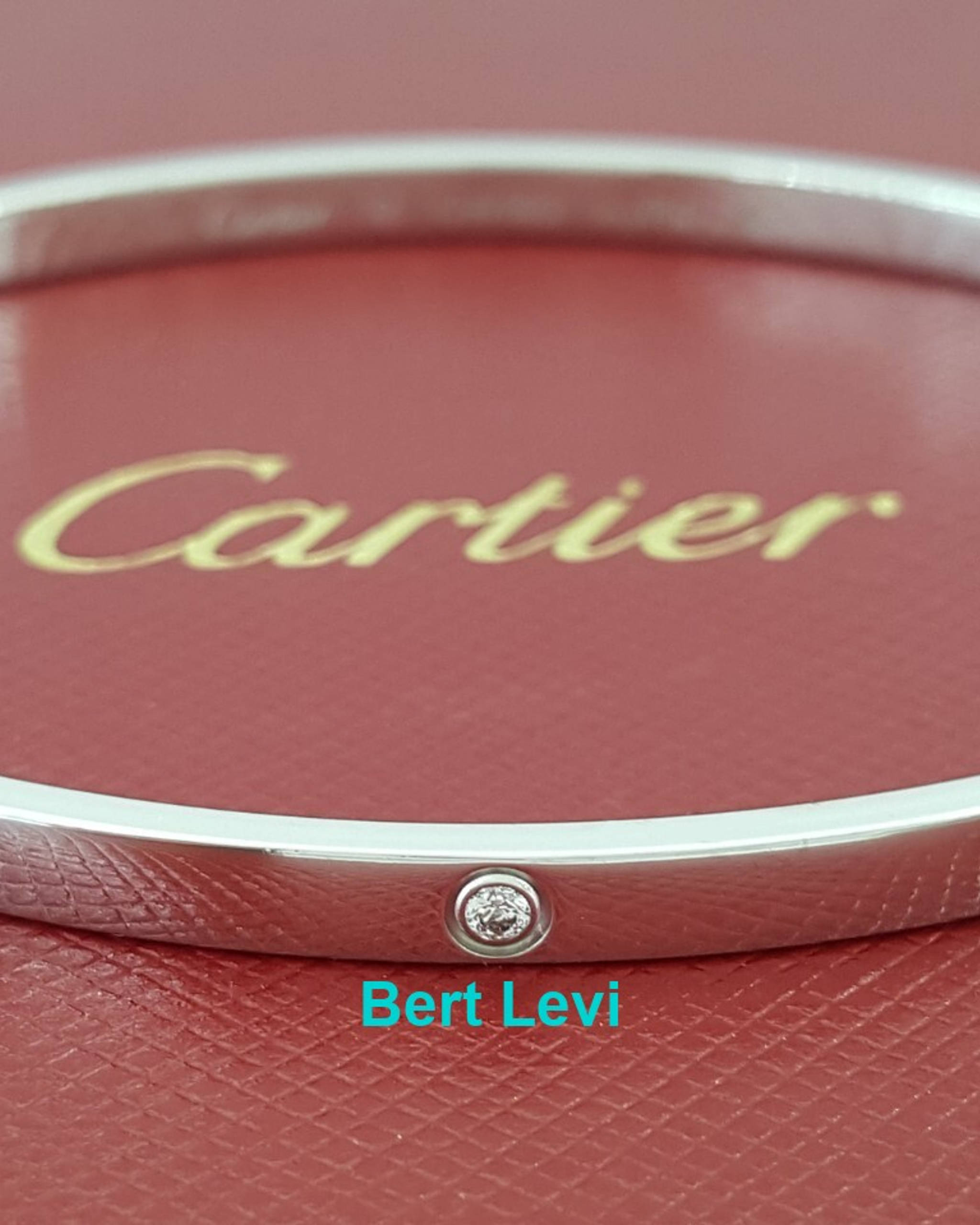 Cartier LOVE 18K White Gold 10 Diamonds 0.21 ct Small Bracelet SZ 18 Rtl $10,200