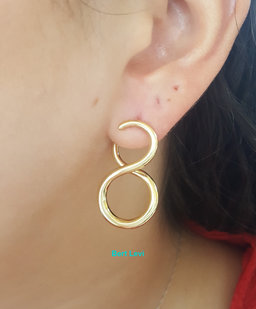 Tiffany & Co Infinity Large 18K Yellow Gold Stud Earrings 14.3 Grams 1.2" 1990’s