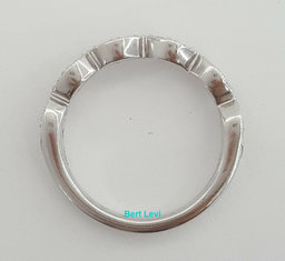 14k White Gold Half Circle Round Diamond Marquise Style Wedding Band Ring 0.5 ct