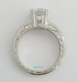 TACORI Hand Engraved Platinum Semi-Mount Engagement Ring 0.26 ct Retail $5,700