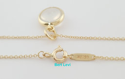 Tiffany & Co Paloma Picasso Moonstone 18K Yellow Gold Pendant Necklace 18"
