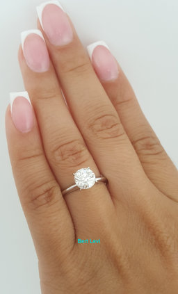 Antique Old European Diamond Solitaire Engagement Ring 1.34 ct 14k White Gold