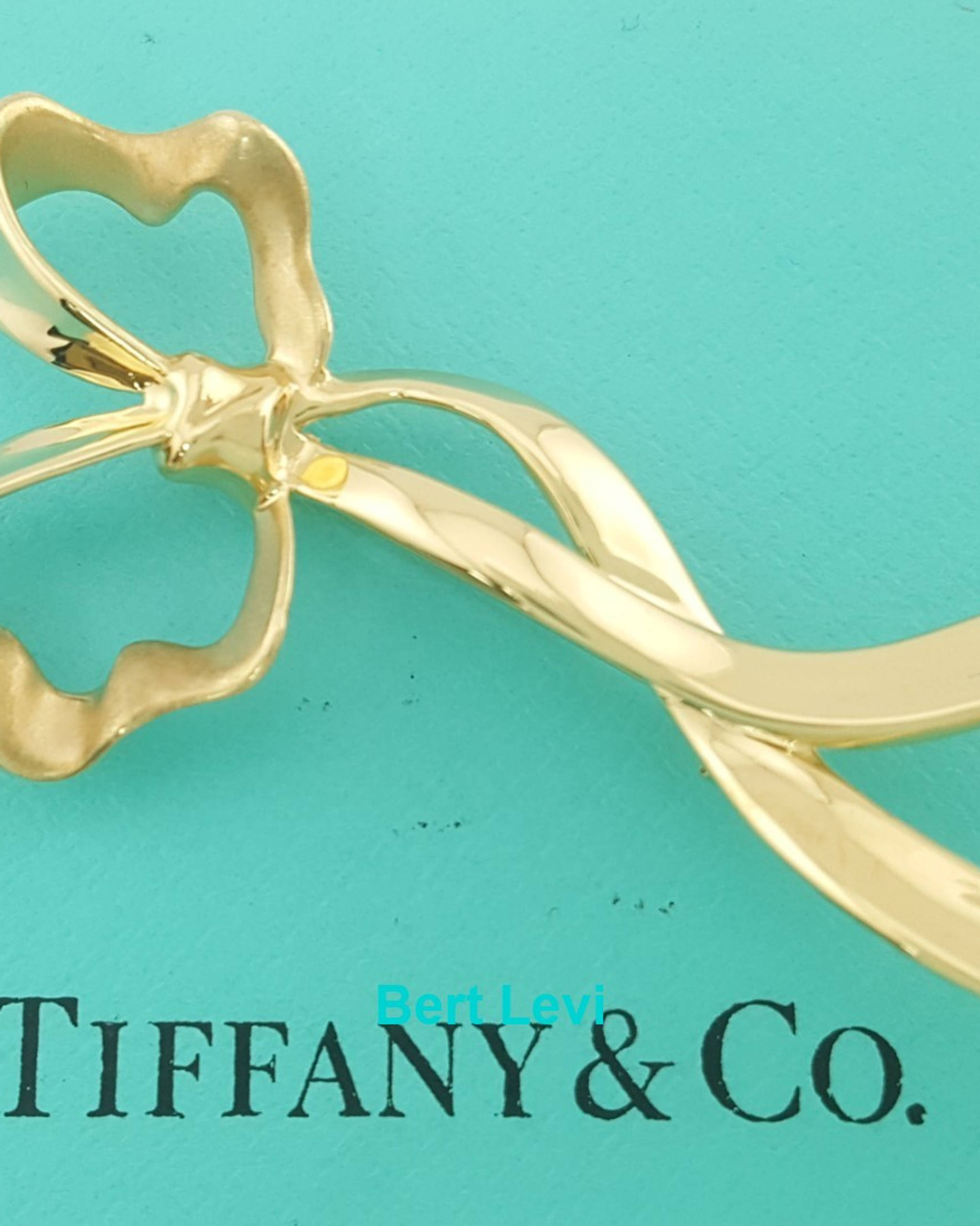 Vintage Tiffany & Co 18K Yellow Gold Ribbon Bow Brooch 2.2" 8.5 Grams