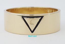 Masonic Freemasons Virtus Junxit Mors Men's Ring 14K Gold 7.4 mm