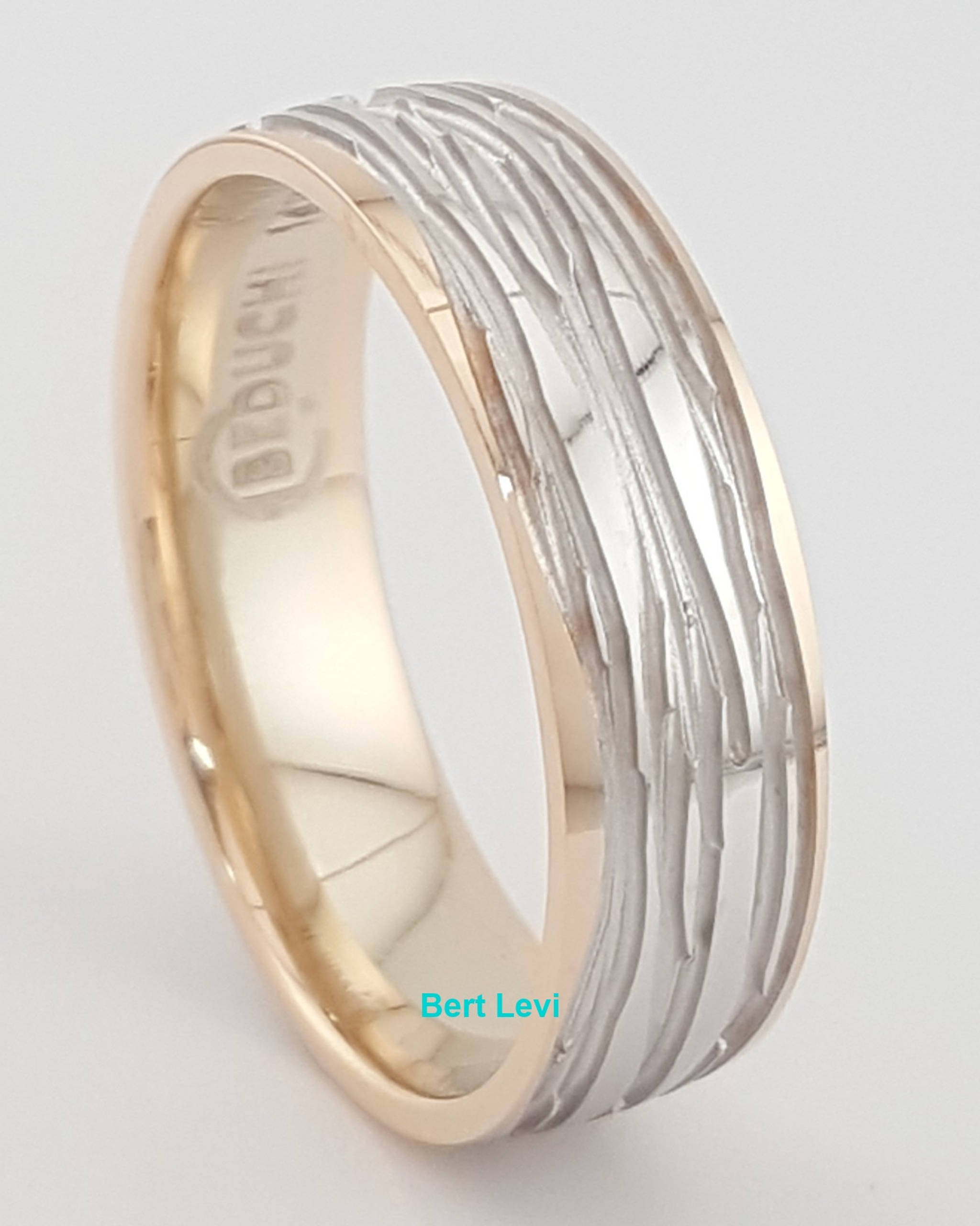 Men's 14k Rose White Gold Wedding Band Ring 6mm 5.8 Grams Size 9.5