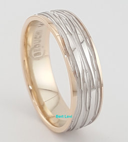 Men's 14k Rose White Gold Wedding Band Ring 6mm 5.8 Grams Size 9.5