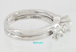 The LEO Round Diamond Engagement Ring & Band Set 14K White Gold 1.33 ct