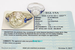 Vintage Art Deco Old European Diamond Engagement Ring 2.63 ct Platinum Rtl $35K