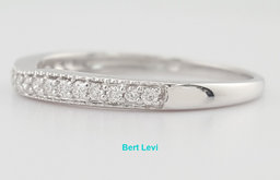 Round Diamond Milgrain Curve Wedding Band Ring 0.2 ct 2.5mm 14k White Gold