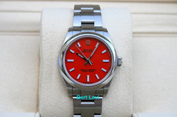 ROLEX 277200 OYSTER PERPETUAL WATCH 31MM RED CORAL DIAL