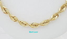 Yellow Gold Lightweight Diamond Cut Rope Chain Necklace 10K 28" 17.3 Grams 5 mm