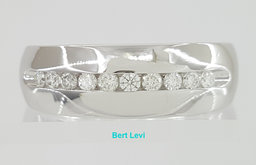 0.25 ct 14K White Gold Round Diamond Channel Set Men's Wedding Band Ring 7mm