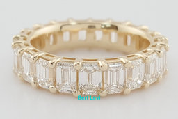 Emerald Cut Diamond Full Circle Eternity Wedding Anniv. Ring 4.2 ct 14K $13.6K