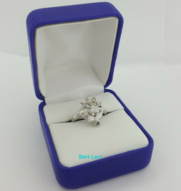 1/3 ct Vintage Art Deco 14K White Gold Old European & Single Cut Engagement Ring