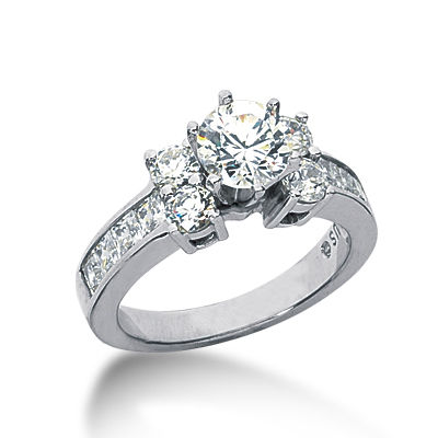 Ladies 14KT White Gold Platinum Fancy Engagement Ring ENR6346
