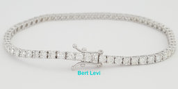 Round Diamond Tennis Bracelet 4 ct 18K White Gold 7.25" Rtl $10K