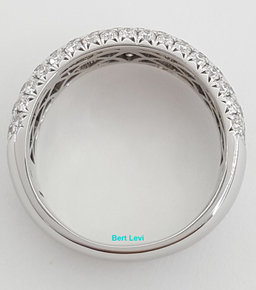 Diamond 5-Row Pave Half Circle Wedding Band Ring 1.9 ct 14K White Gold