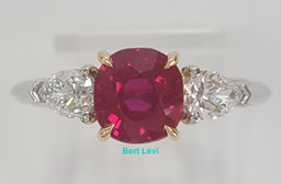 Tiffany & Co Burma No Heat Ruby Diamond Ring 2.6 ct Plat 18k