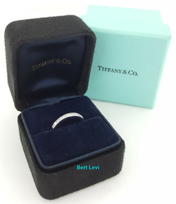 Vintage Tiffany & Co Platinum Half Circle Diamond Wedding Band Ring 0.25 ct