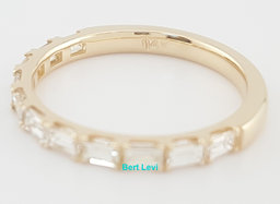 East West Baguette Diamond Wedding Band Ring 0.65 ct 14k Yellow Gold Rtl $2.5K