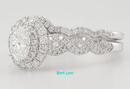 Neil Lane Oval Diamond Double Halo Engagement Ring & Band Set 1.38 ct Rtl $5.7K
