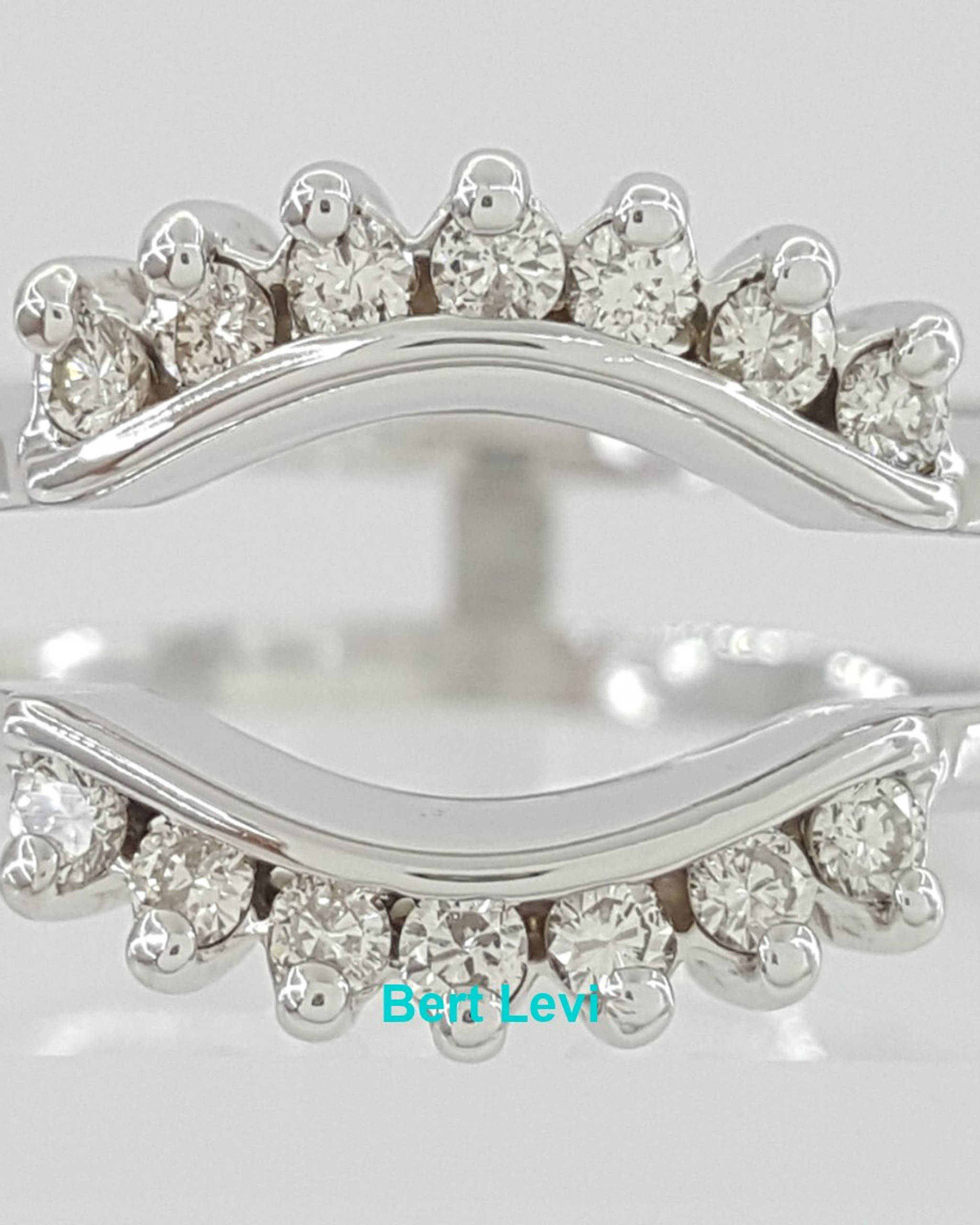 0.35 ct 14K White Gold Round Diamond Jacket Enhancer Wrap Wedding Bands Rings