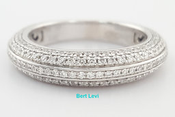 Simon G. Diamond Pave Wedding Band Ring 0.82 ct 18k White Gold 4.6mm