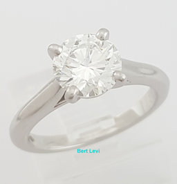 Cartier Solitaire 1895 Round Diamond Engagement Ring 1.32 ct Platinum Rtl $26K