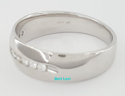 0.25 ct 14K White Gold Round Diamond Channel Set Men's Wedding Band Ring 7mm