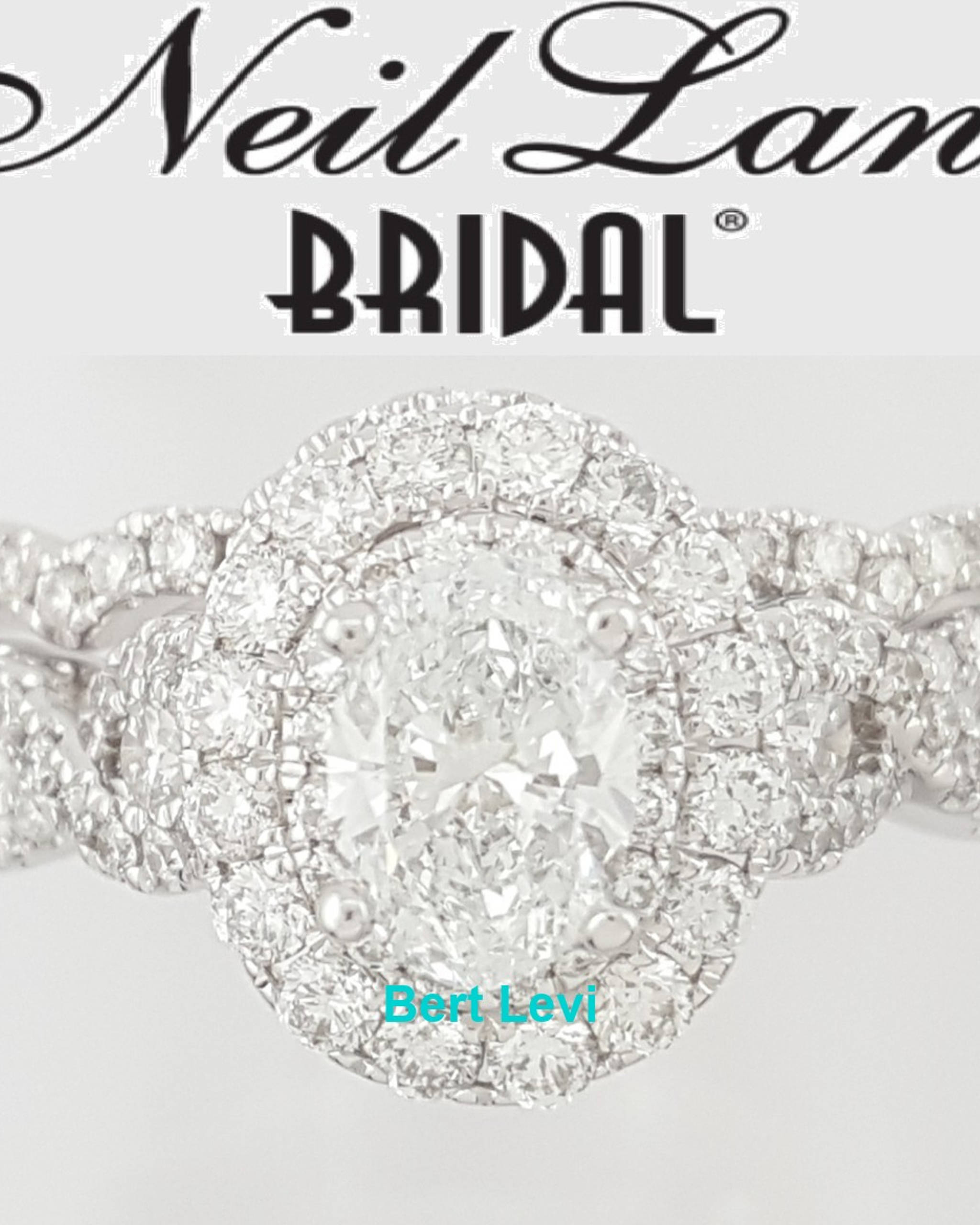Neil Lane Oval Diamond Double Halo Engagement Ring & Band Set 1.38 ct Rtl $5.7K