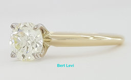 Old European Cut Diamond Solitaire Engagement Ring 0.77ct 14k 2-Tone Gold