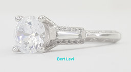 Tacori Three 3-Stone Round Semi-Mount Engagement Ring 0.24 ct Platinum Rt $5,120