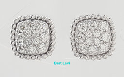 Round Brilliant Diamond Cluster Stud Earrings 0.26 ct 14k White Gold 2.6 Grams