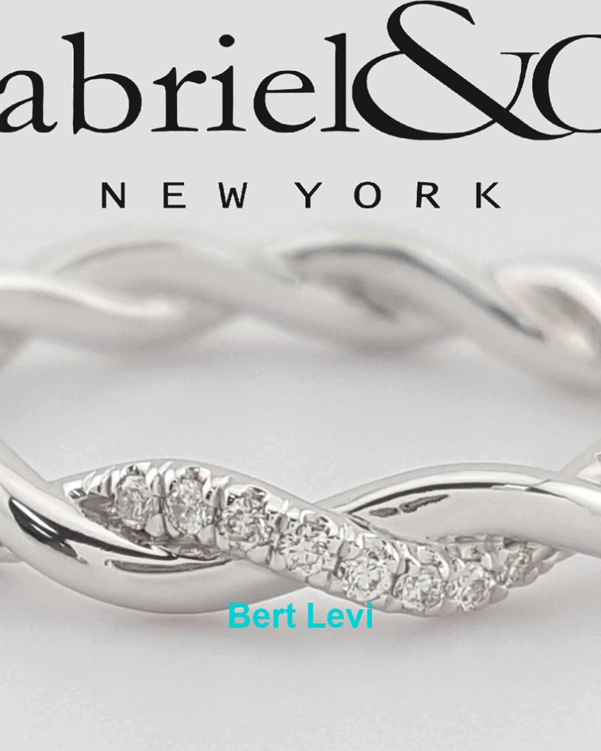 Gabriel & Co Round Brilliant Diamond Twisted Wedding Band 0.14 ct 14k Rtl $2,050