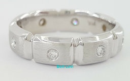 0.25 ct Men's 14k White Gold Round Cut Diamond Wedding Band 7.8g 6mm Size 10.5
