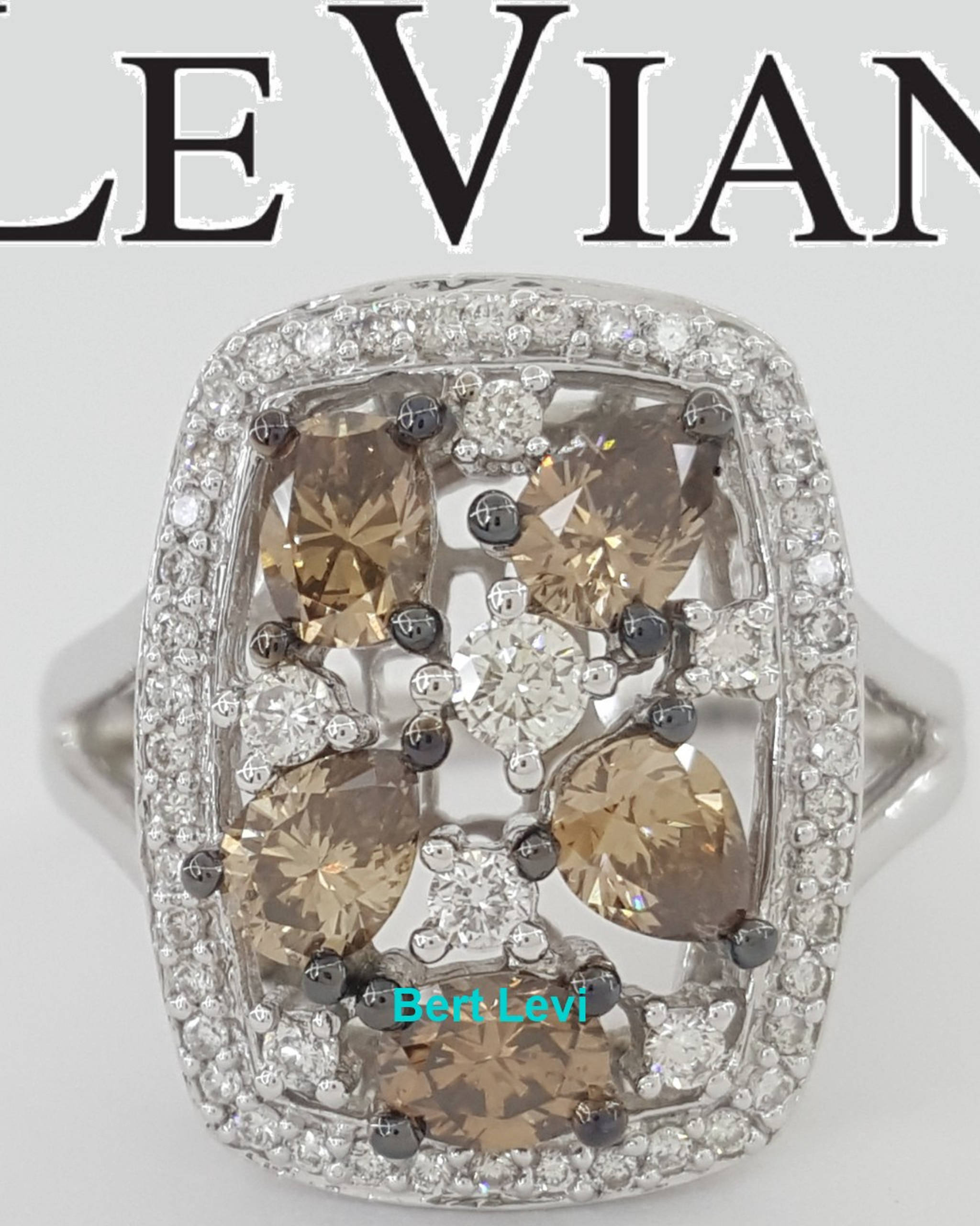 Le Vian LeVian Chocolate & Nude Diamond Statement Ring 14K White Gold 1.8 ct