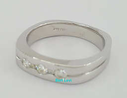 Round Cut Diamond Men's Wedding Ring Band 0.38 ct 14K White Gold 9.6 Grams Sz 11