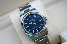 ROLEX 124200 OYSTER PERPETUAL WATCH 34MM BLUE MARKER