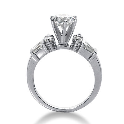 Thumbnail: Ladies 14KT White Gold Platinum Fancy Engagement Ring ENR3047