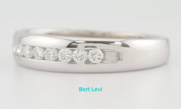 Round Brilliant Diamond Channel Set Wedding Band Ring 0.33 ct 14k White Gold 5mm