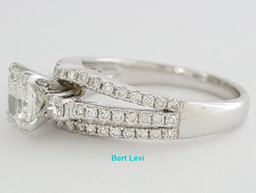 Radiant Cut Diamond Engagement Ring 1.6 ct 18K White Gold Retail $9,500 F / SI1