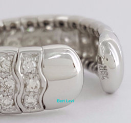 Round Brilliant Diamond Flexible Wedding Band Statement Ring 1 ct 18K White Gold