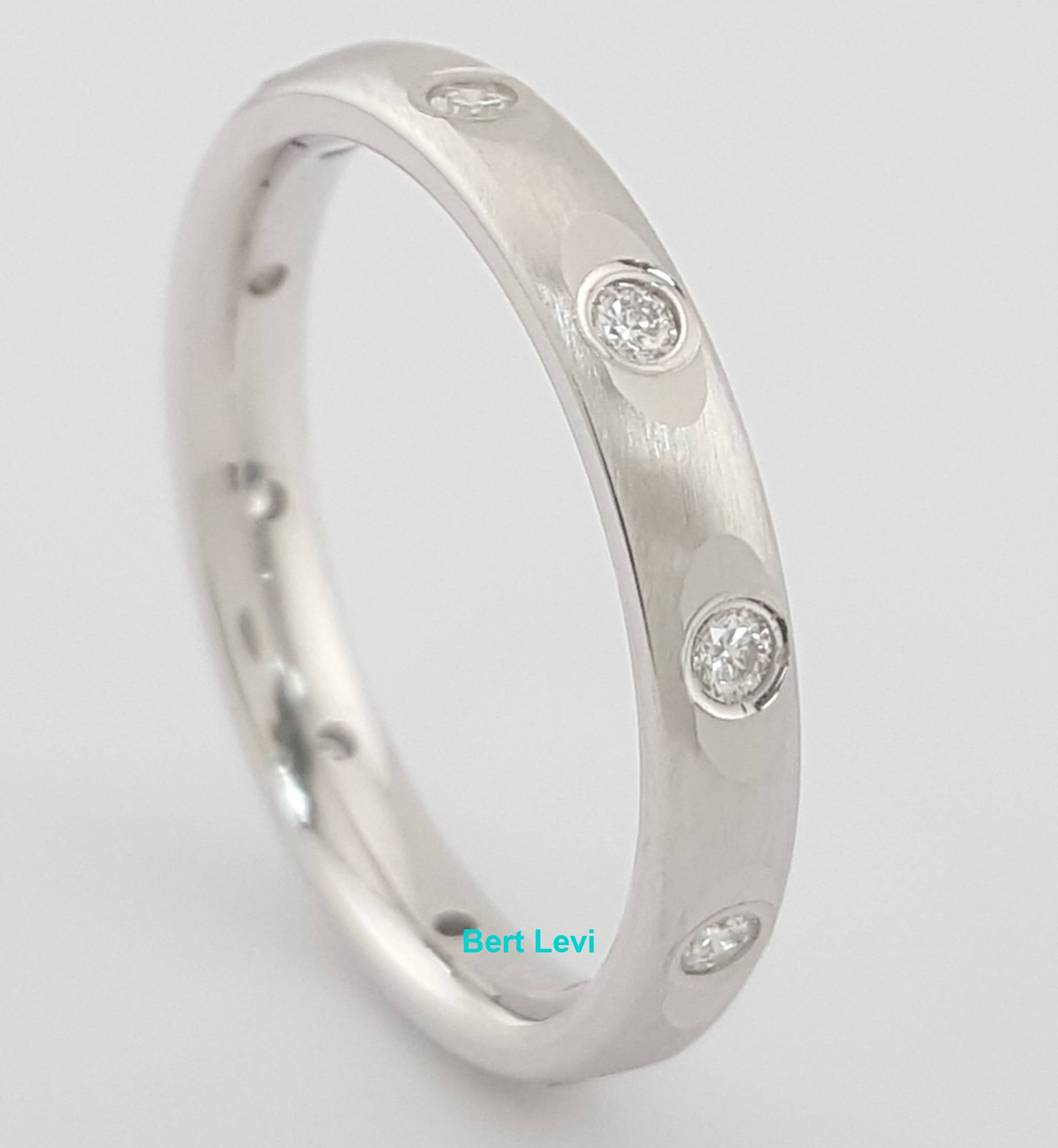 Benchmark Round Diamond Eternity Wedding Band Ring 0.2 ct 3mm 14k White Gold $2K