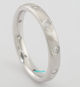 Benchmark Round Diamond Eternity Wedding Band Ring 0.2 ct 3mm 14k White Gold $2K