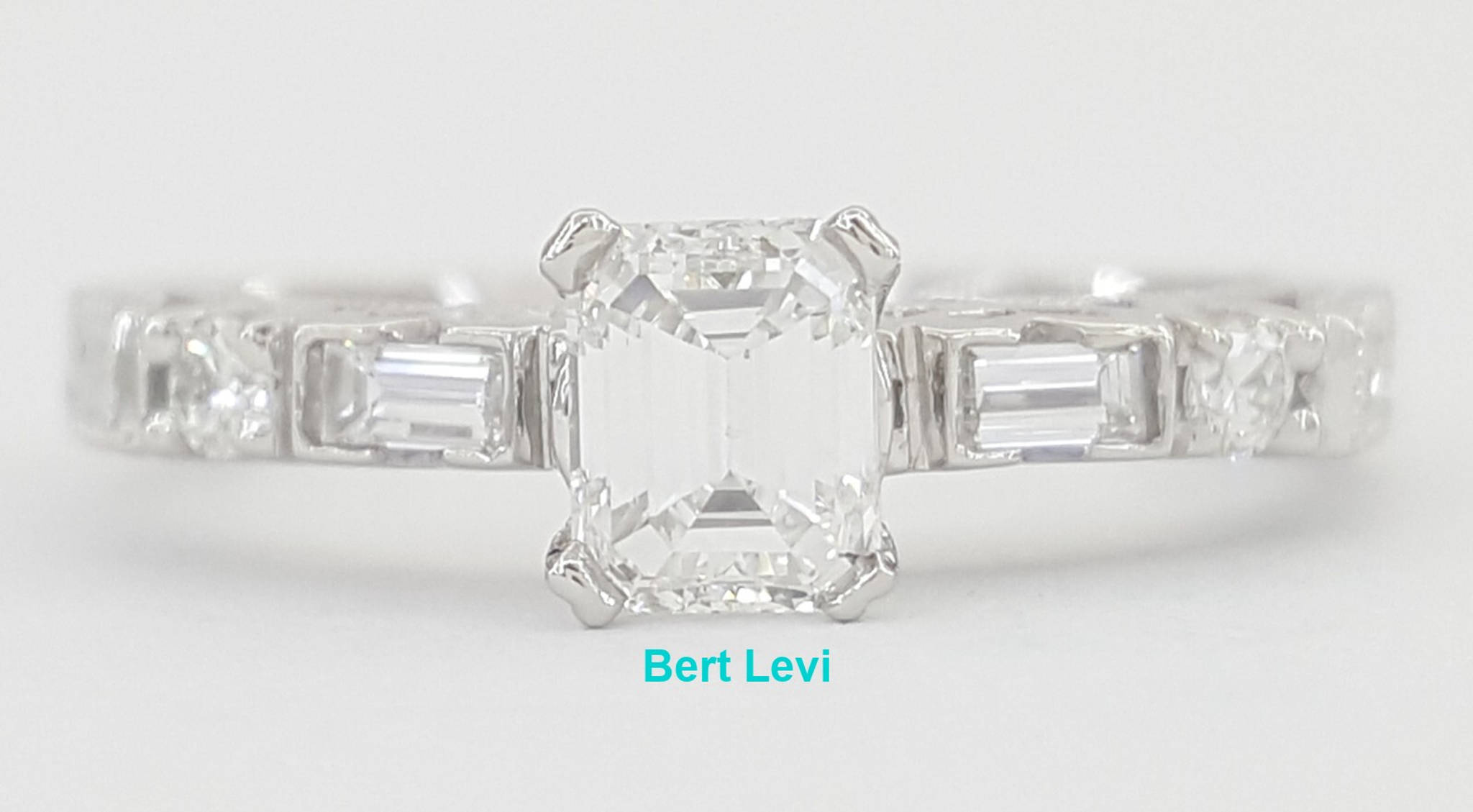Tacori Emerald Cut Diamond Engagement Ring 0.66 ct Platinum GIA